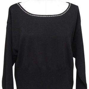 ST. JOHN EVENING Black Long Sleeve Knit Sweater 10